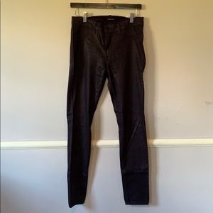 J Brand Skinny Lacquered Jeans in Plum